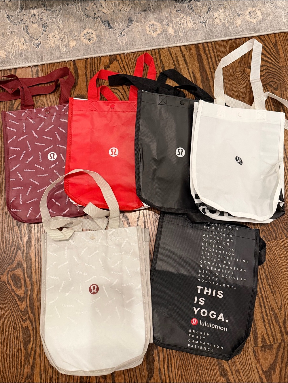 6 Lululemon Reusable Tote Bags New